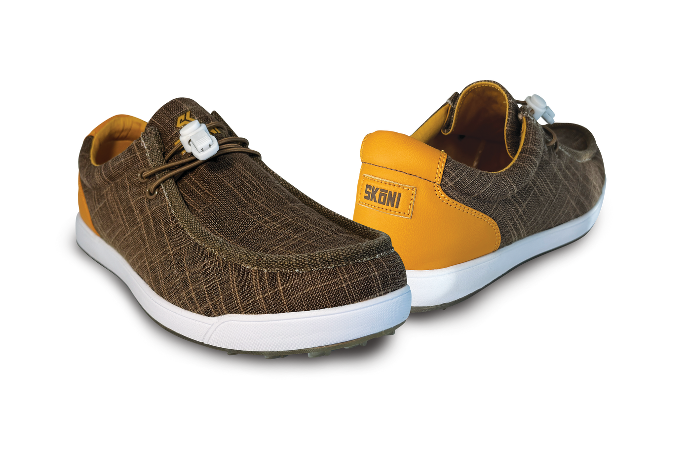 SKŌNI Men's Golf Shoe Waterproof- Brown/Ochre