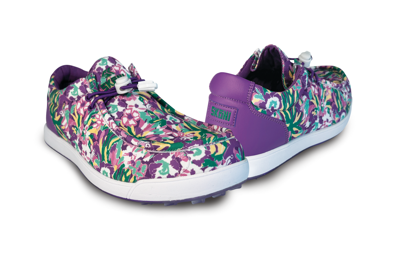 SKŌNI Women's Golf Shoe Waterproof- Purple Floral