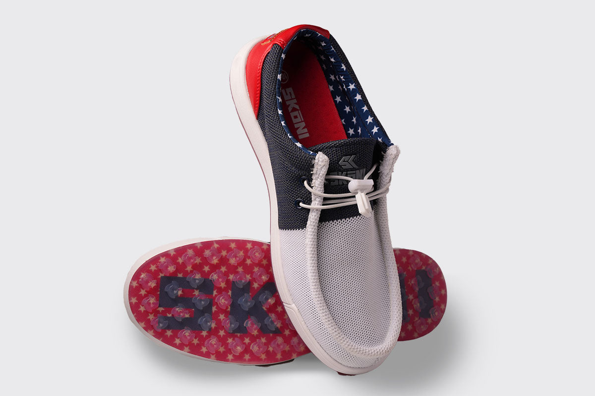 SKŌNI Women's Golf Shoe - Red/White/Blue